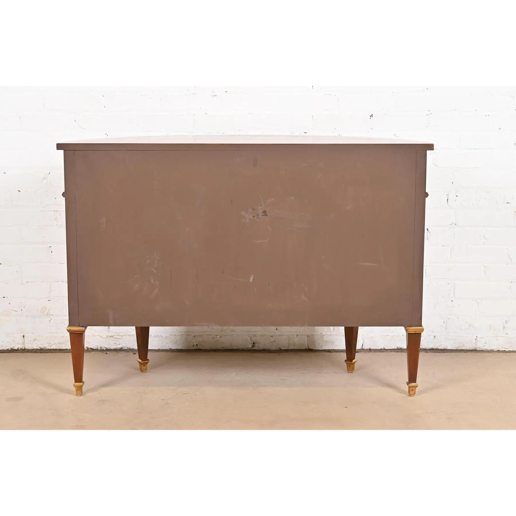 Baker Furniture Style French Regency Louis XVI Burl Wood Chest of Drawers For Sale 6