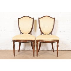 Baker Furniture Style French Regency Louis XVI Carved Walnut Dining Chairs