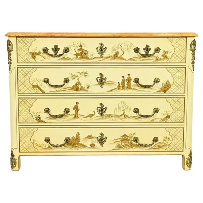 Cómoda Chinoiserie Estilo Regencia Francesa Luis XVI Baker Furniture en venta