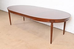 Baker Furniture Style French Regency Louis XVI Walnut Dining Table, Refinished