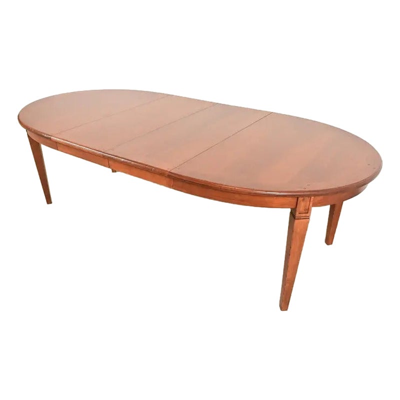 Baker Furniture Style French Regency Walnut Dining Table, Newly Refinished
