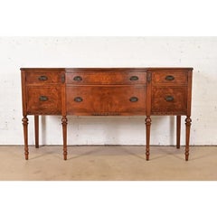 Baker Furniture Style French Regency Walnut Sideboard Buffet, Circa 1940s