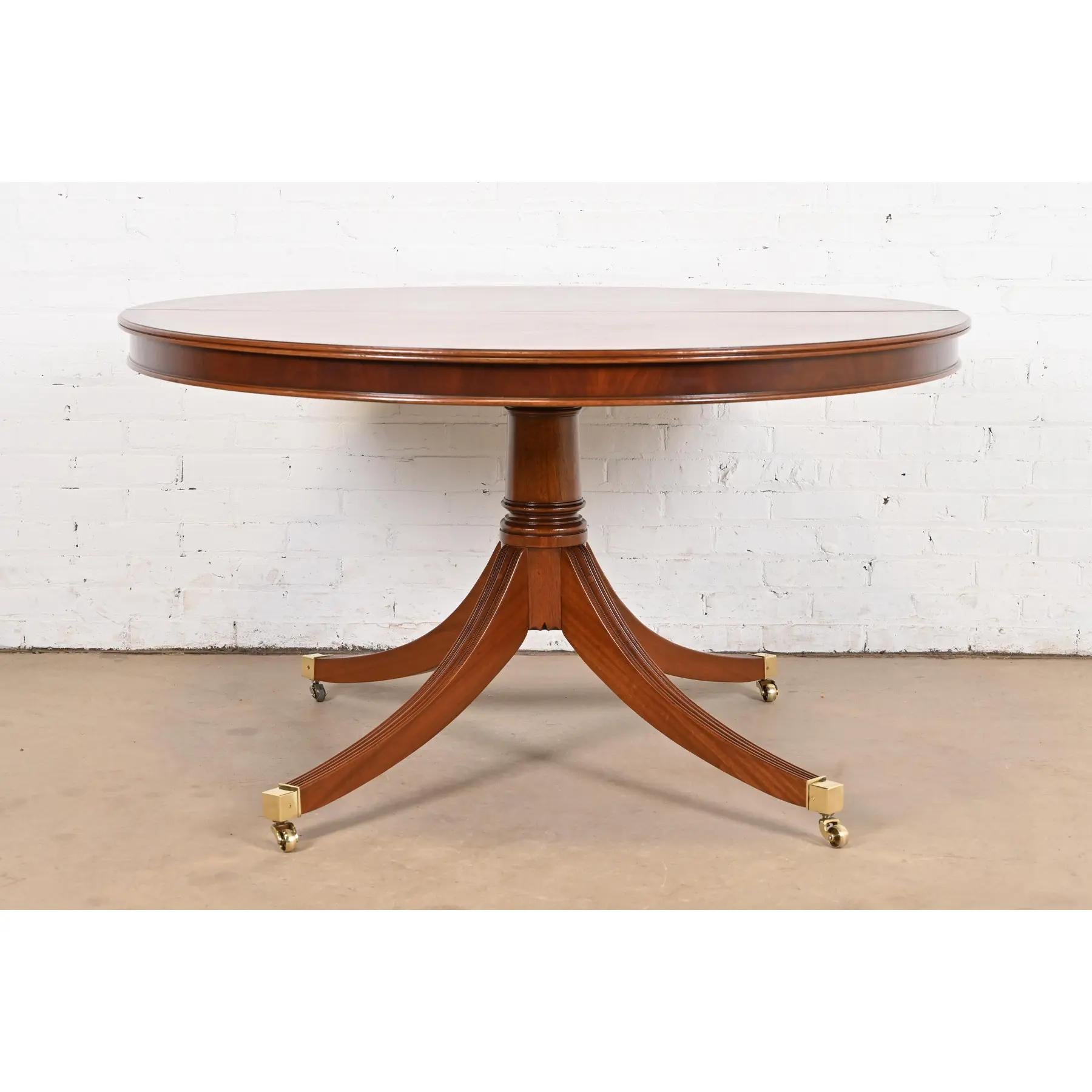 Baker Furniture Stil Georgianischer Esstisch aus Mahagoni und Palisanderholz mit Bändern im Angebot 6
