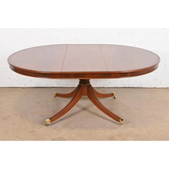 Baker Furniture Style Georgian Banded Mahogany and Rosewood Dining Table