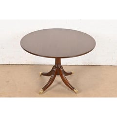 Baker Furniture Style Georgian Banded Mahogany Flip Top Dining, Refinished