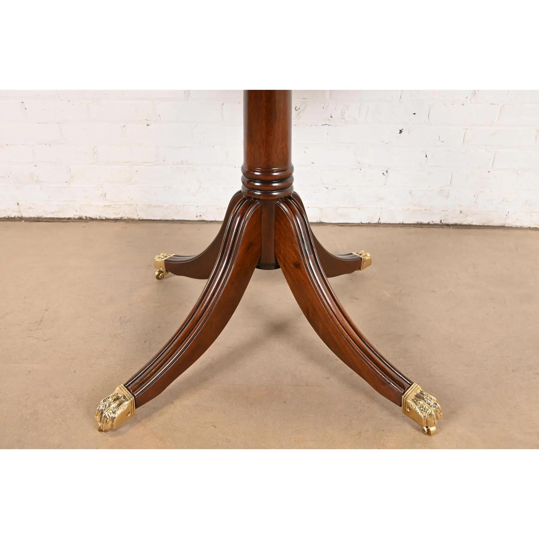 Baker Furniture Style Georgian Banded Mahogany Flip Top Dining, Refinished For Sale 2