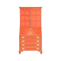 Baker Furniture Style Georgian Bureau Drop Front Secretary Desk, Circa 1970s