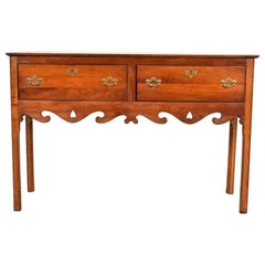 Baker Furniture Style Georgian Carved English Yew Wood Sideboard Credenza