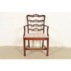 Baker Furniture Style Georgian Carved Mahogany Armchair