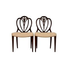 Baker Furniture Style Georgian Carved Mahogany Dining Chairs, Pair Baker Furniture Style Georgian Carved Mahogany Dining Chairs, Pair