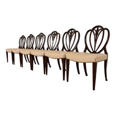 Baker Furniture Style Georgian Carved Mahogany Dining Chairs, Set of Six Baker Furniture Style Georgian Carved Mahogany Dining Chairs, Set of Six