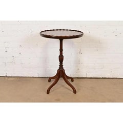 Baker Furniture Style Georgian Carved Mahogany Pedestal Tea Table