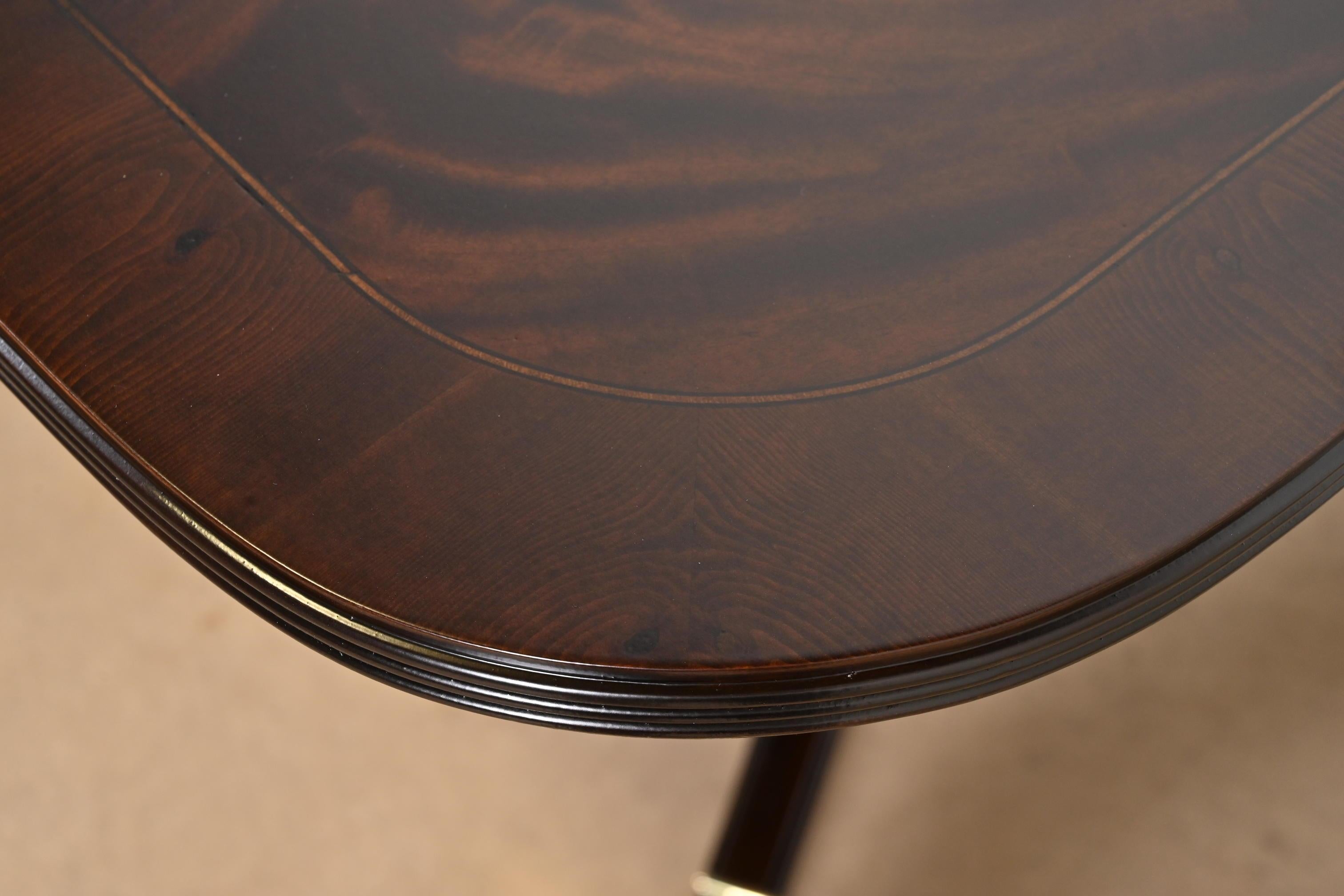 Baker Furniture Style Georgian Flame Mahogany Double Pedestal Dining Table 1