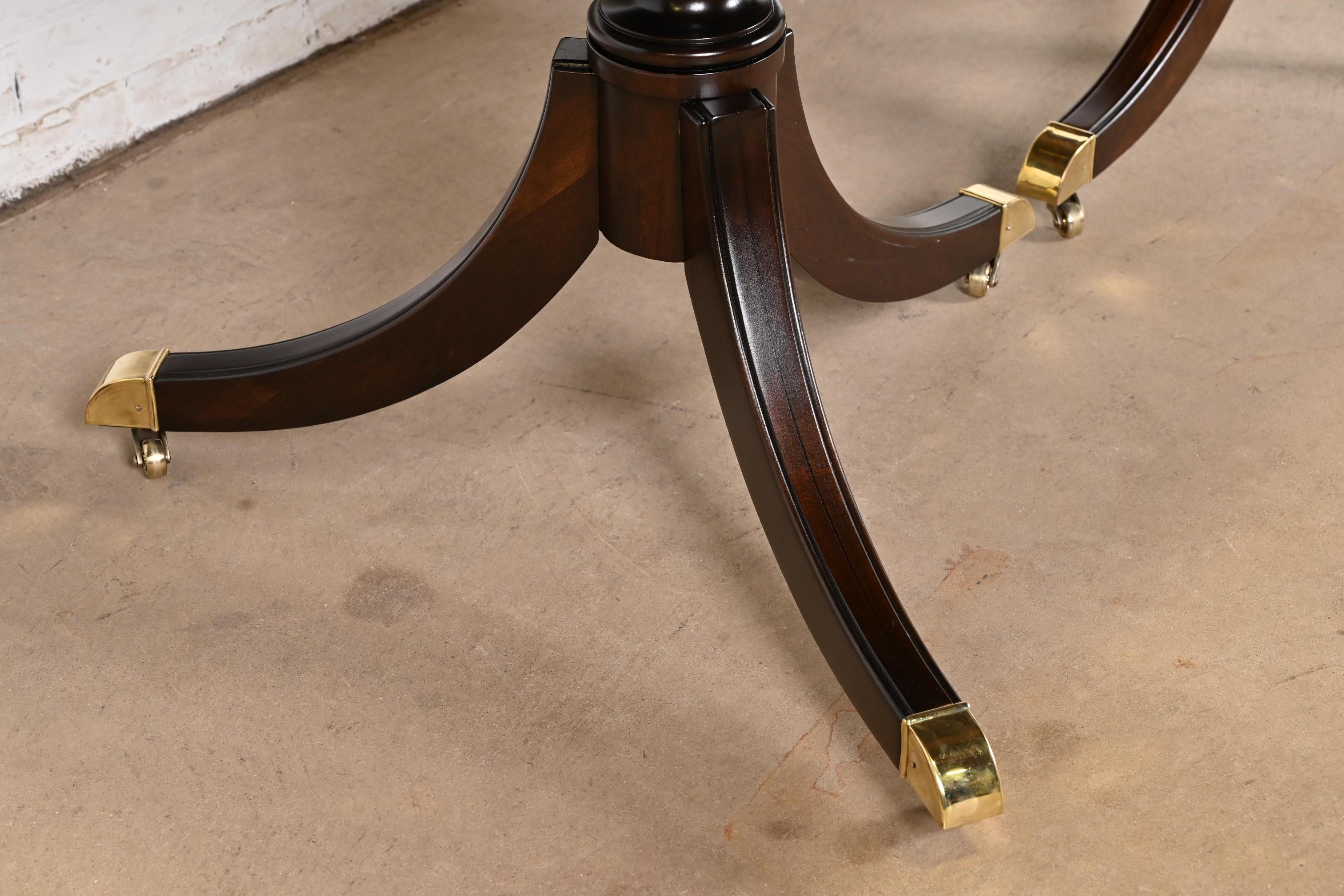 Baker Furniture Style Georgian Flame Mahogany Double Pedestal Dining Table 2