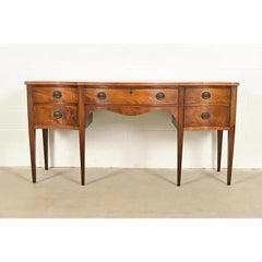 Baker Furniture Style Georgian Flame Mahogany Sideboard Credenza