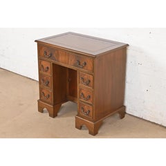 Baker Furniture Style Georgian Flame Mahogany Writing Desk, Circa 1940s