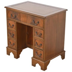 Baker Furniture Style Georgian Flame Mahogany Writing Desk, Circa 1940s