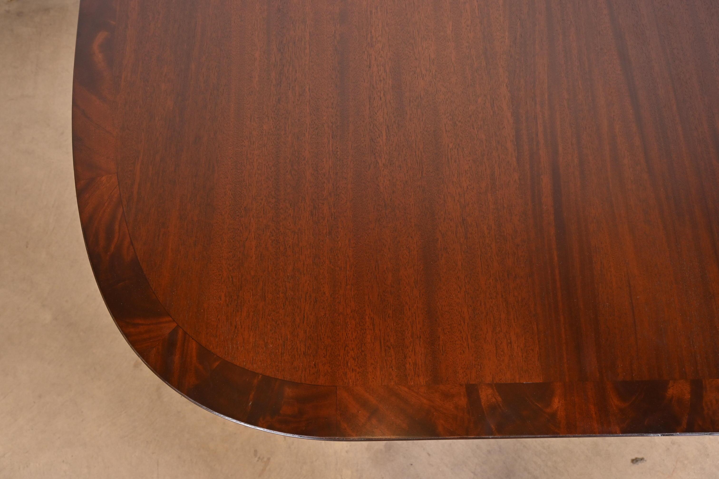 Baker Furniture Style Georgian Mahogany Double Pedestal Dining Table, Refinished 4