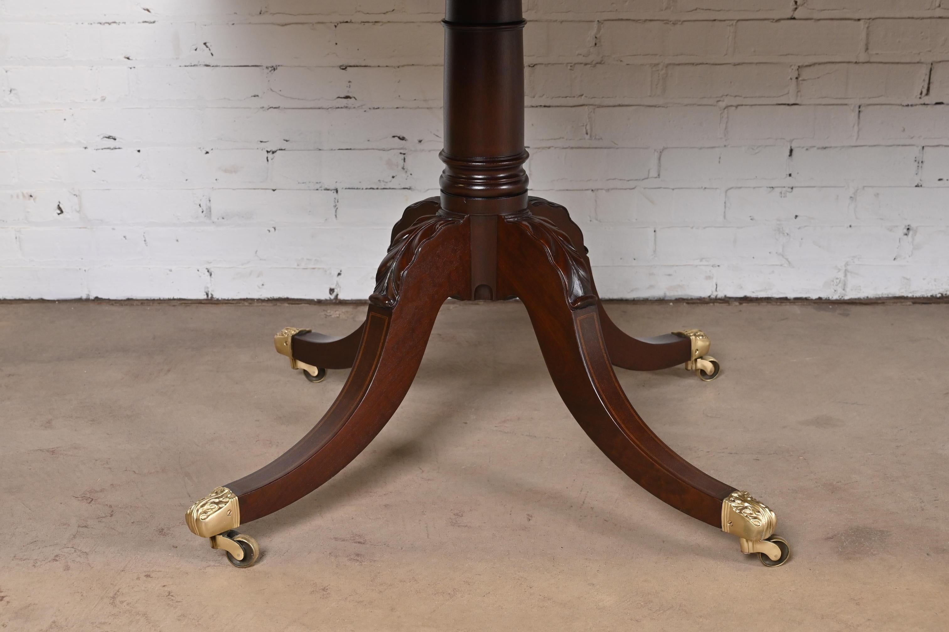 Baker Furniture Style Georgian Mahogany Double Pedestal Dining Table, Refinished 8