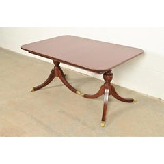 Baker Furniture Style Georgian Mahogany Double Pedestal Dining Table, Refinished