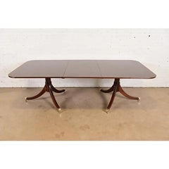 Baker Furniture Style Georgian Mahogany Extension Dining Table, Newly Refinished