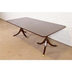 Baker Furniture Style Georgian Mahogany Extension Dining Table, Newly Refinished