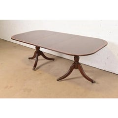Baker Furniture Style Georgian Mahogany Extension Dining Table, Newly Refinished