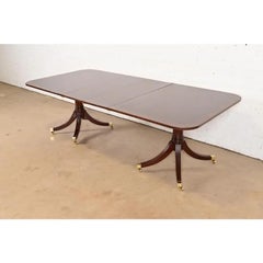 Baker Furniture Style Georgian Mahogany Extension Dining Table, Newly Refinished