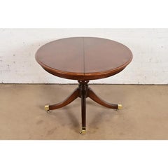 Baker Furniture Style Georgian Mahogany Extension Dining Table, Newly Refinished