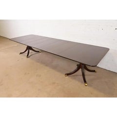 Baker Furniture Style Georgian Mahogany Extension Dining Table, Newly Refinished