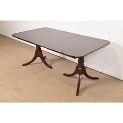 Baker Furniture Style Georgian Mahogany Extension Dining Table, Newly Refinished