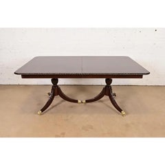 Baker Furniture Style Georgian Mahogany Extension Dining Table, Newly Refinished