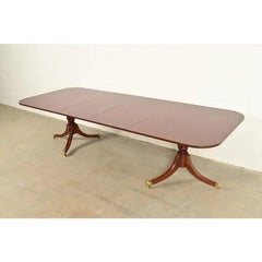 Baker Furniture Style Georgian Mahogany Extension Dining Table, Newly Refinished