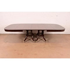Baker Furniture Style Georgian Mahogany Extension Dining Table, Newly Refinished