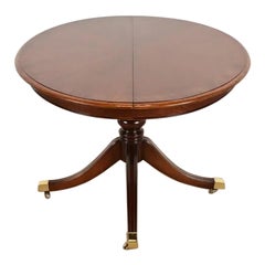 Baker Furniture Style Georgian Mahogany Extension Dining Table, Newly Refinished