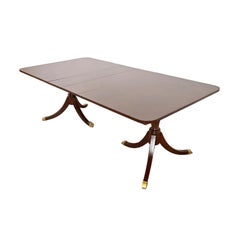 Baker Furniture Style Georgian Mahogany Extension Dining Table, Newly Refinished