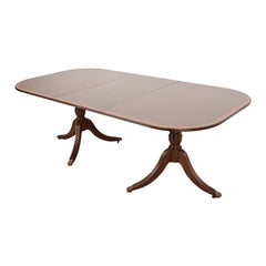 Baker Furniture Style Georgian Mahogany Extension Dining Table, Newly Refinished