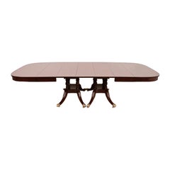 Baker Furniture Style Georgian Mahogany Extension Dining Table, Newly Refinished