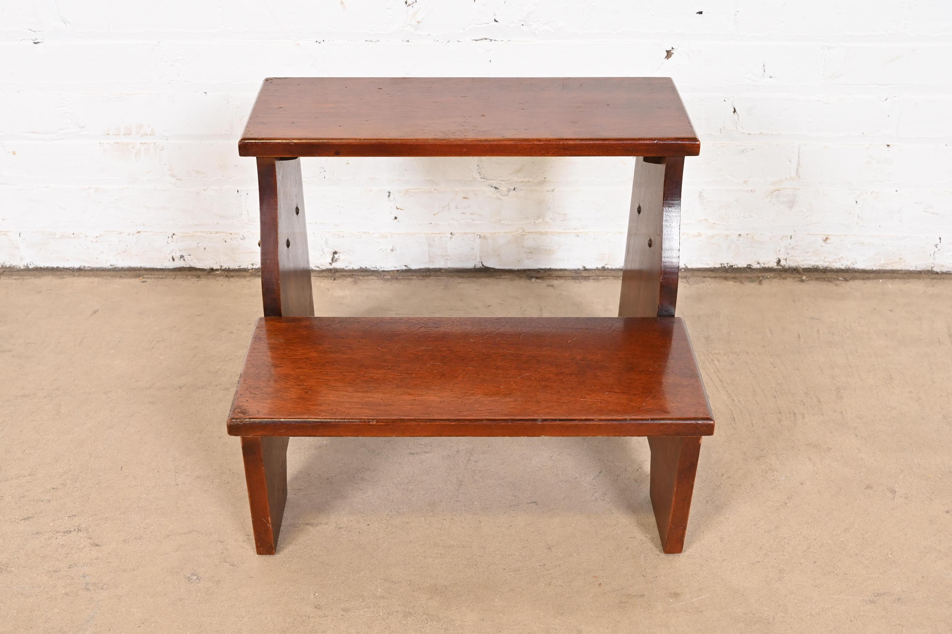 20th Century Baker Furniture Style Georgian Mahogany Library Steps or Bedside Steps