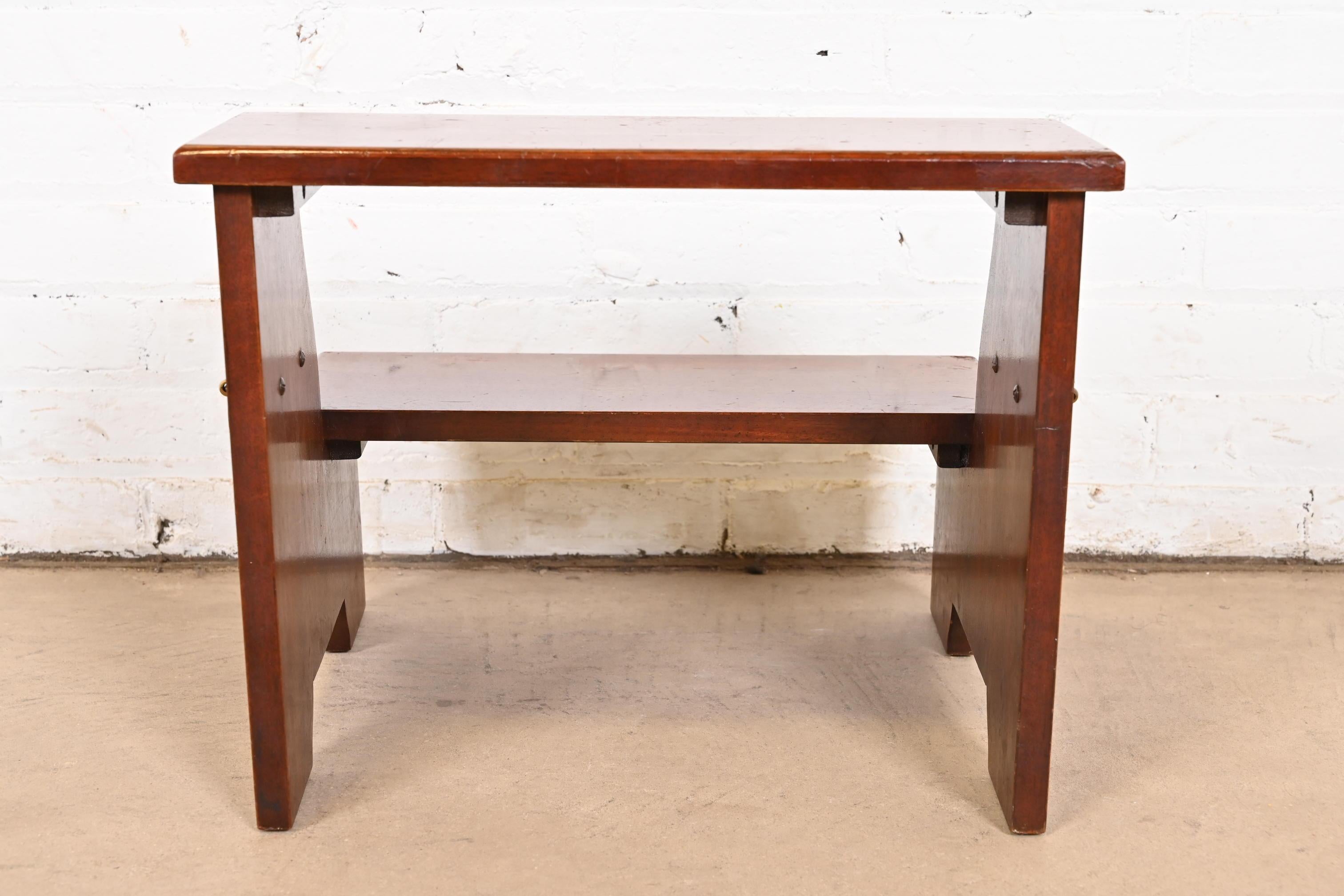 Baker Furniture Style Georgian Mahogany Library Steps or Bedside Steps 2