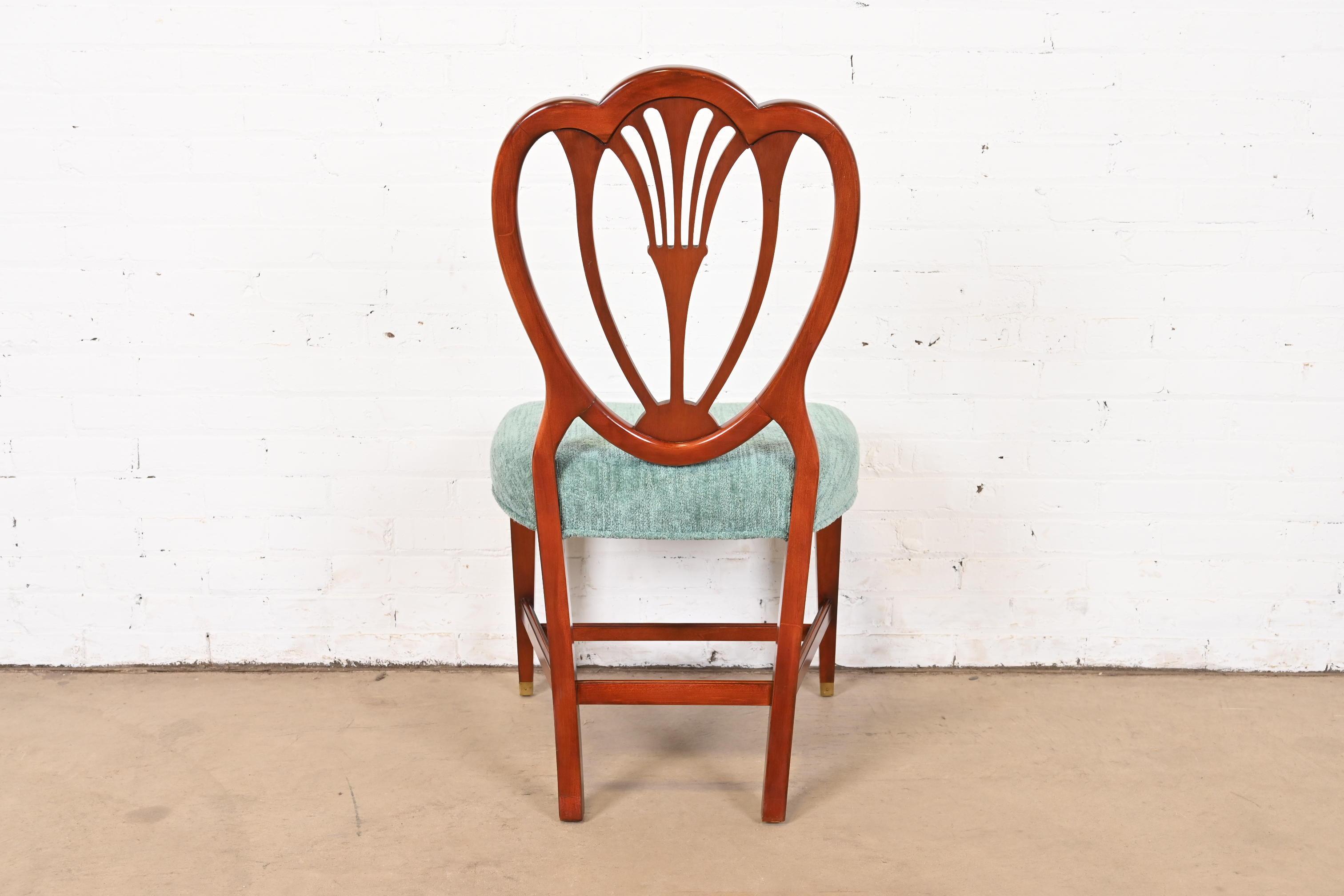 Baker Furniture Style Georgian Mahogany Shield Back Dining Chairs, Set of Six 6