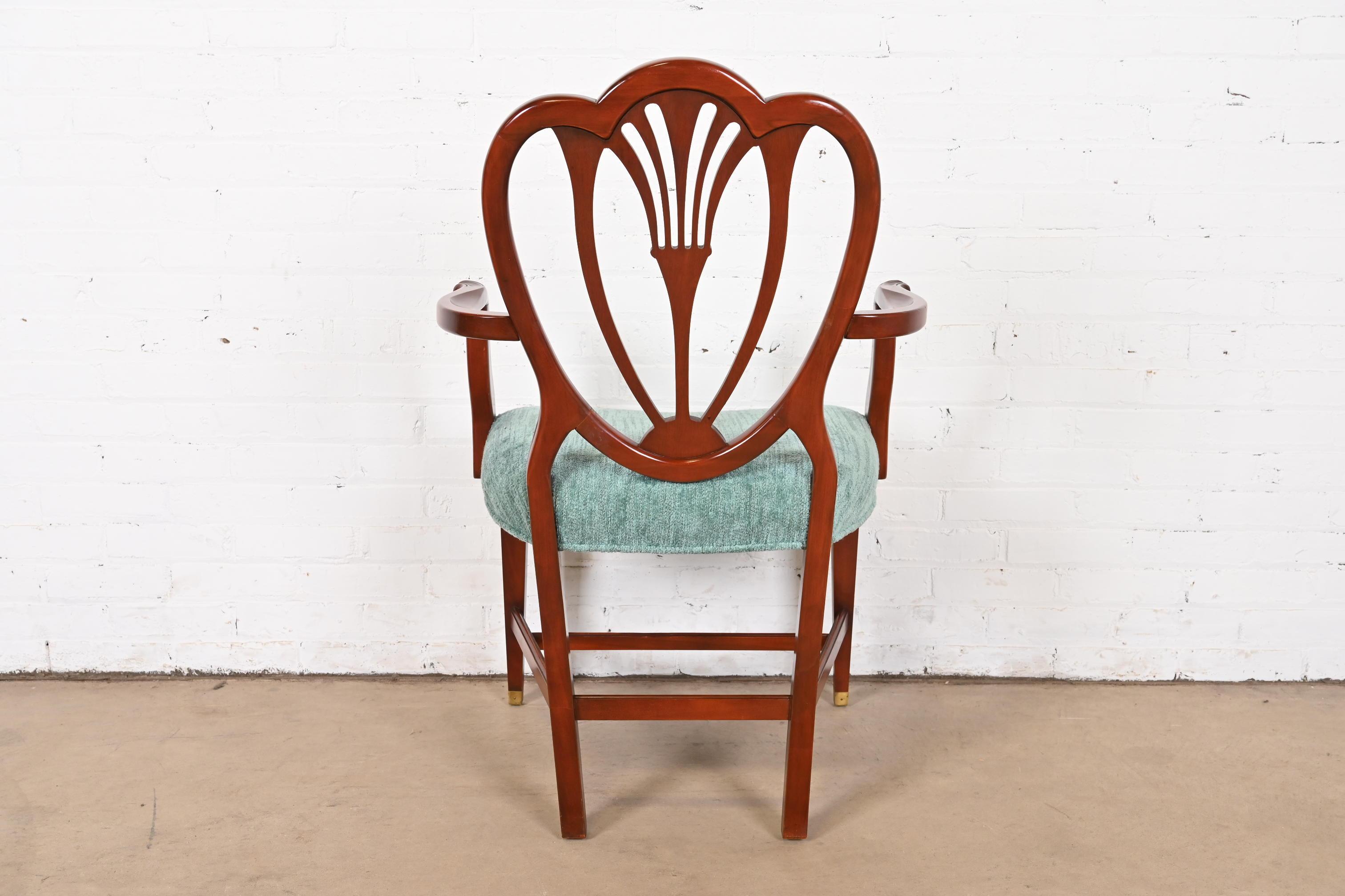 Baker Furniture Style Georgian Mahogany Shield Back Dining Chairs, Set of Six 10