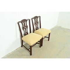 Baker Furniture Style Georgian Mahogany Side Chairs or Dining Chairs, Pair