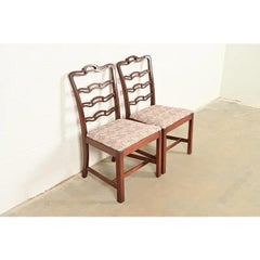 Baker Furniture Style Georgian Mahogany Side Chairs or Dining Chairs, Pair