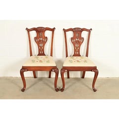 Baker Furniture Style Georgian Mahogany Side Chairs or Dining Chairs, Pair