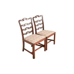 Baker Furniture Style Georgian Mahogany Side Chairs or Dining Chairs, Pair