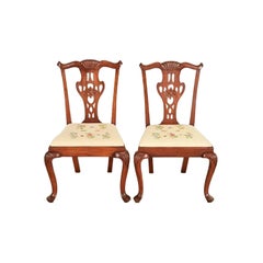 Baker Furniture Style Georgian Mahogany Side Chairs or Dining Chairs, Pair