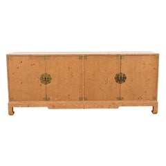 Baker Muebles Estilo Hollywood Regency Chinoiserie Aparador De Madera De Burl Faux