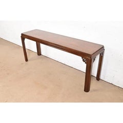 Baker Furniture Style Hollywood Regency Mahogany Console Table, Circa 1960s