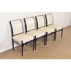 Baker Furniture Style Mid-Century Hollywood Regency Dining Chairs, Set of Four